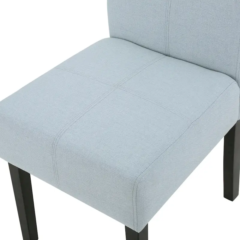 Upholstered Dining Chairs Set of 2 - Contemporary T-Stitch Design, 17.75