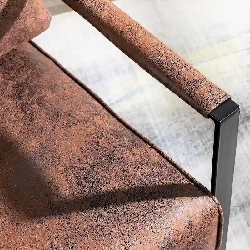 Microfiber Upholstery Metal Arms Chair