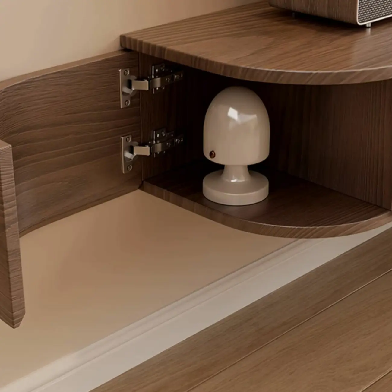 Scandinavian Wood Wall-mount TV Stand with Lift Drawers