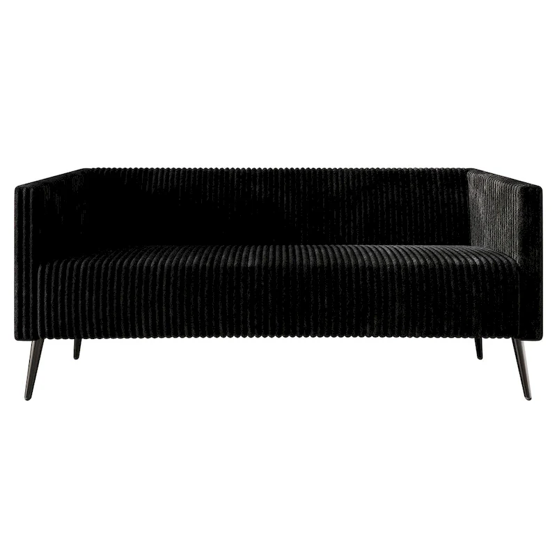Velvet Upholstered 2.5-Seater Sofa with Metal Legs