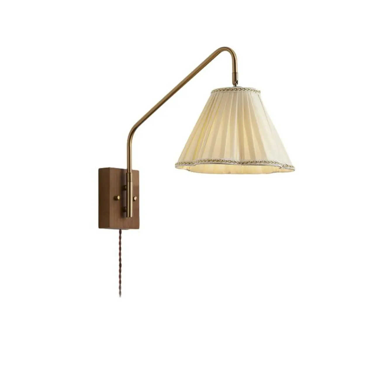 Modern Living Room Wall Light with Pleated Fabric Shade