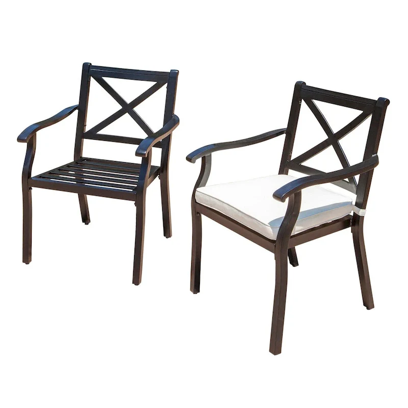 Outdoor Aluminum Dining Armchairs (Set of 2)