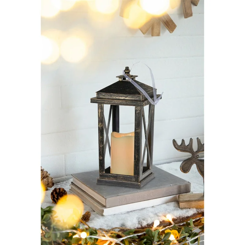 Set of 2 Lantern with Led Candle