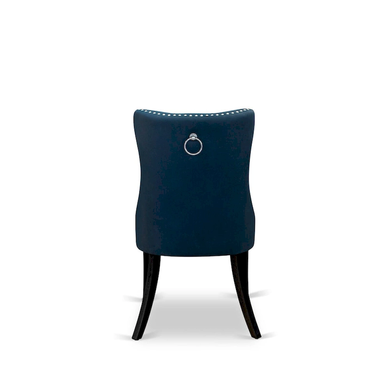 East West Furniture Kitchen Table Set Contains a Rectangle Dining Table and Upholstered Chairs, Black (Pieces Options)