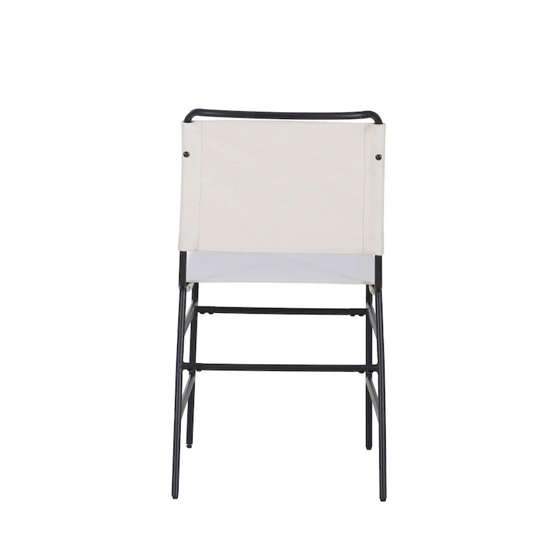 Leffler Sanded Steel and Fabric Industrial Dining Chair