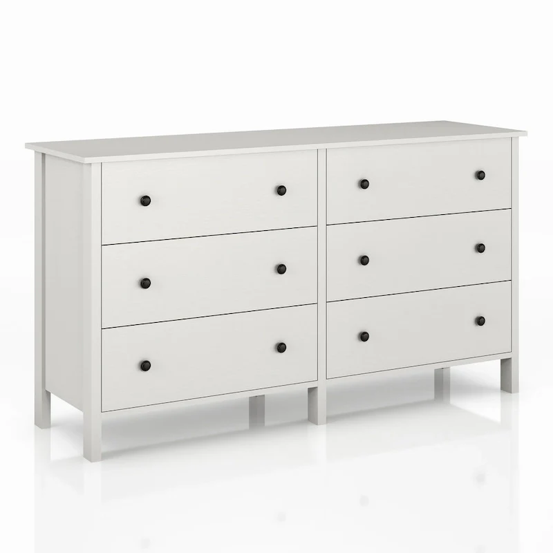 Black & White 3 or 6-Drawer Transitional Dresser, Single