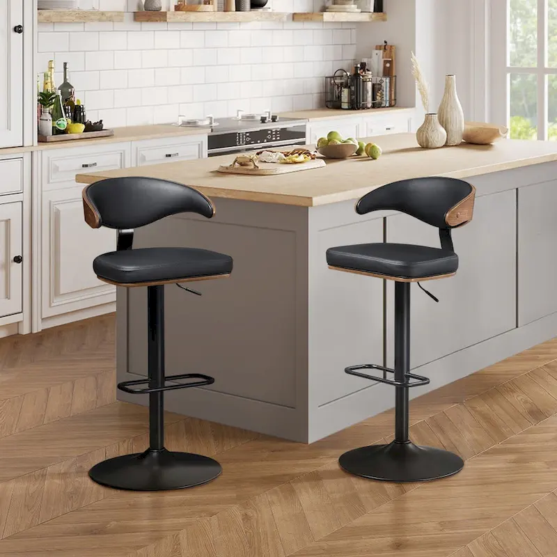 Bentwood Swivel Adjustable Bar Stools