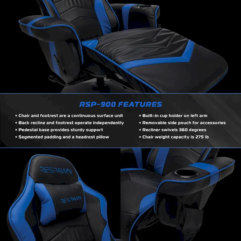 RESPAWN 900 Gaming Recliner - Reclining Gaming Chair with Footrest, Gaming Chair Recliner