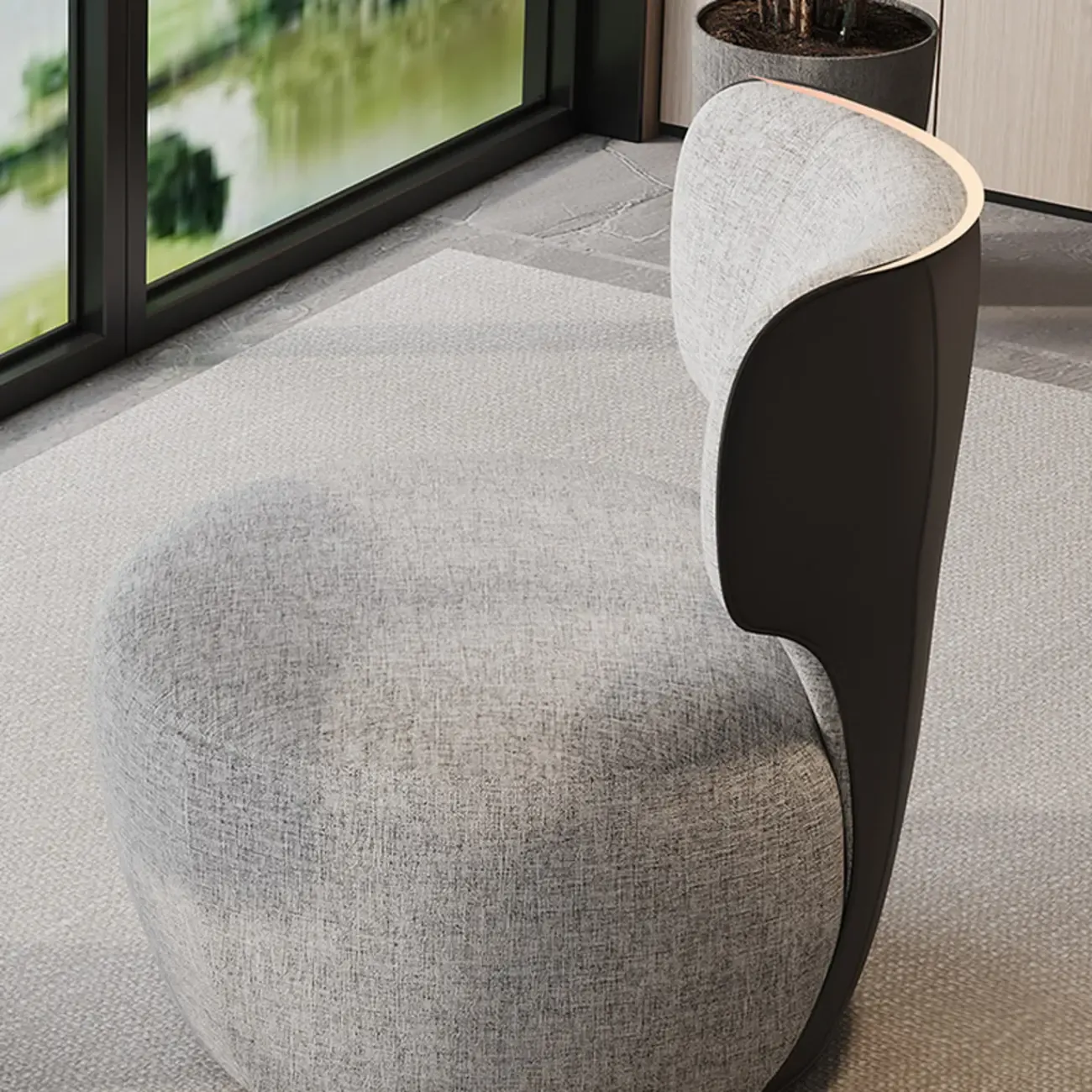 Glam Fabric Swivel Accent Chair with Scratch Resistant