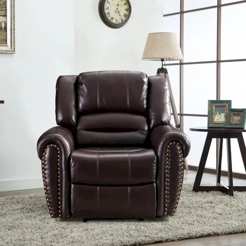 Overstuffed Manual Standard Recliner Chair Sofa