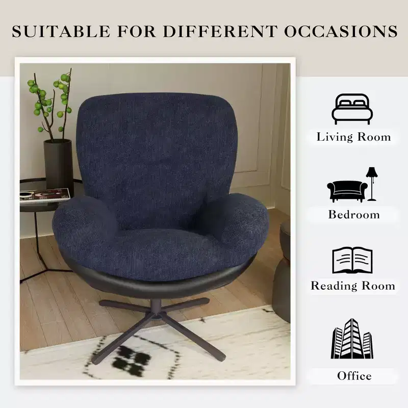 Christopher Knight Home Alger Modern Chenille and Faux Leather Upholstered Swivel Chair