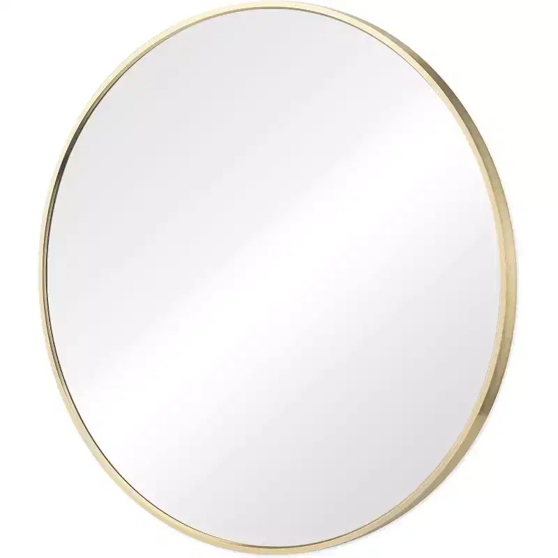 HomeRoots 20 Gold Metal Round Framed Bathroom Vanity Mirror