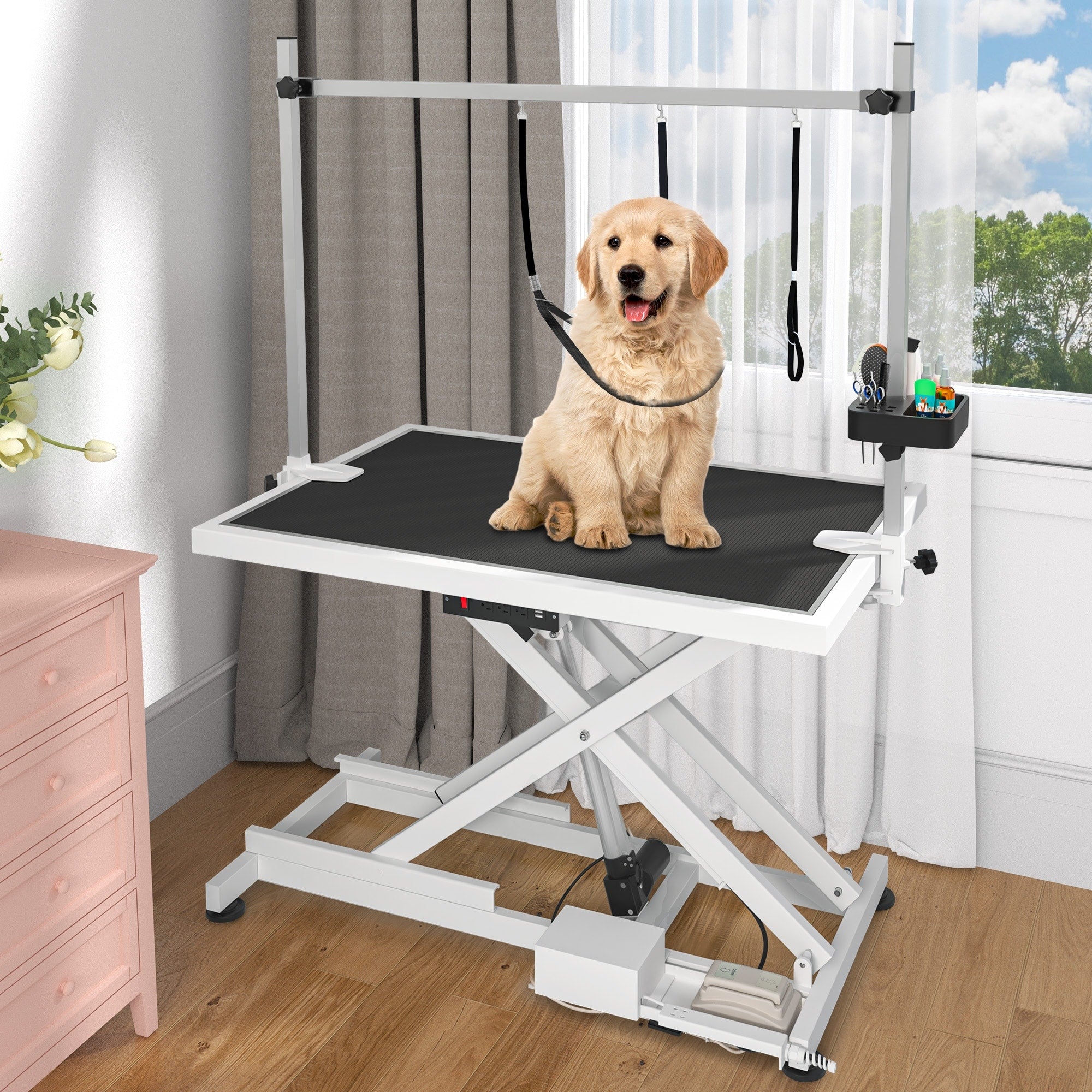 Professional Electric Dog Grooming Table for Large Dogs Heavy Duty Pet Grooming Table w/Aluminum Dog Grooming Arm - 50