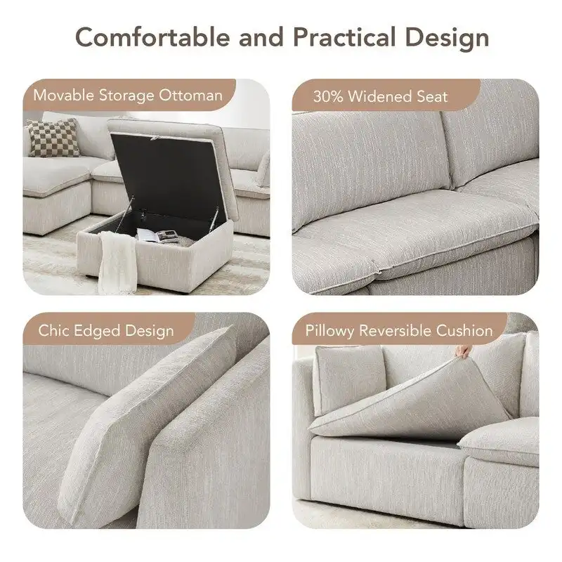 Cypress V-shape Sectional Couches Modular Sofa