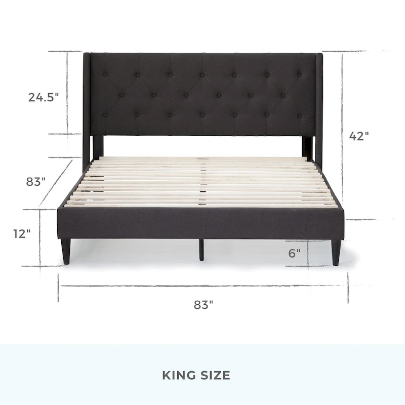 Brookside Isabelle Button Tufted Wingback Upholstered Bed