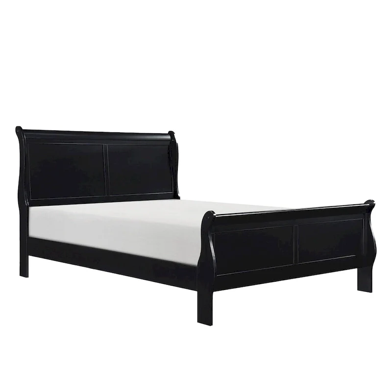 Fy Four Piece Queen Size Bedroom Set, Antique Nickel Metal Handles, Black