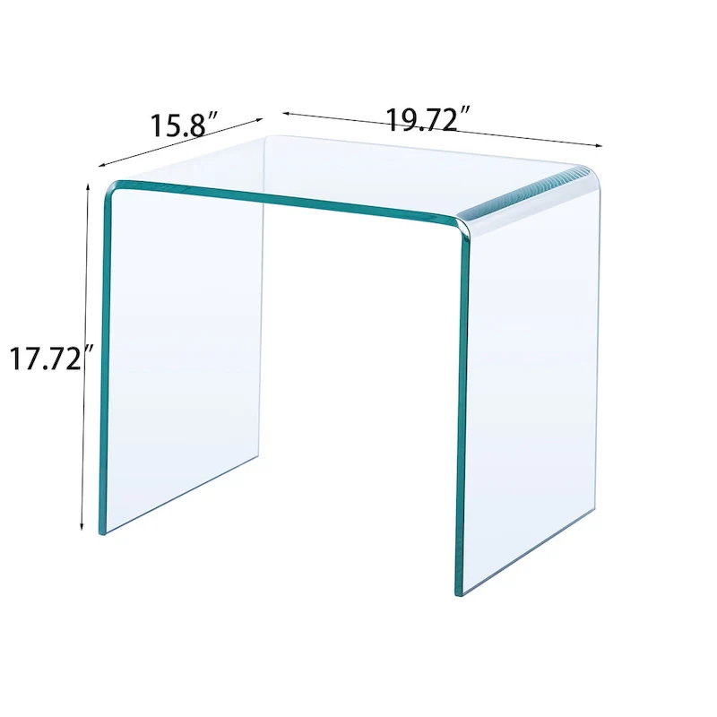 Glass Console Table, Transparent Tempered Glass Console Table