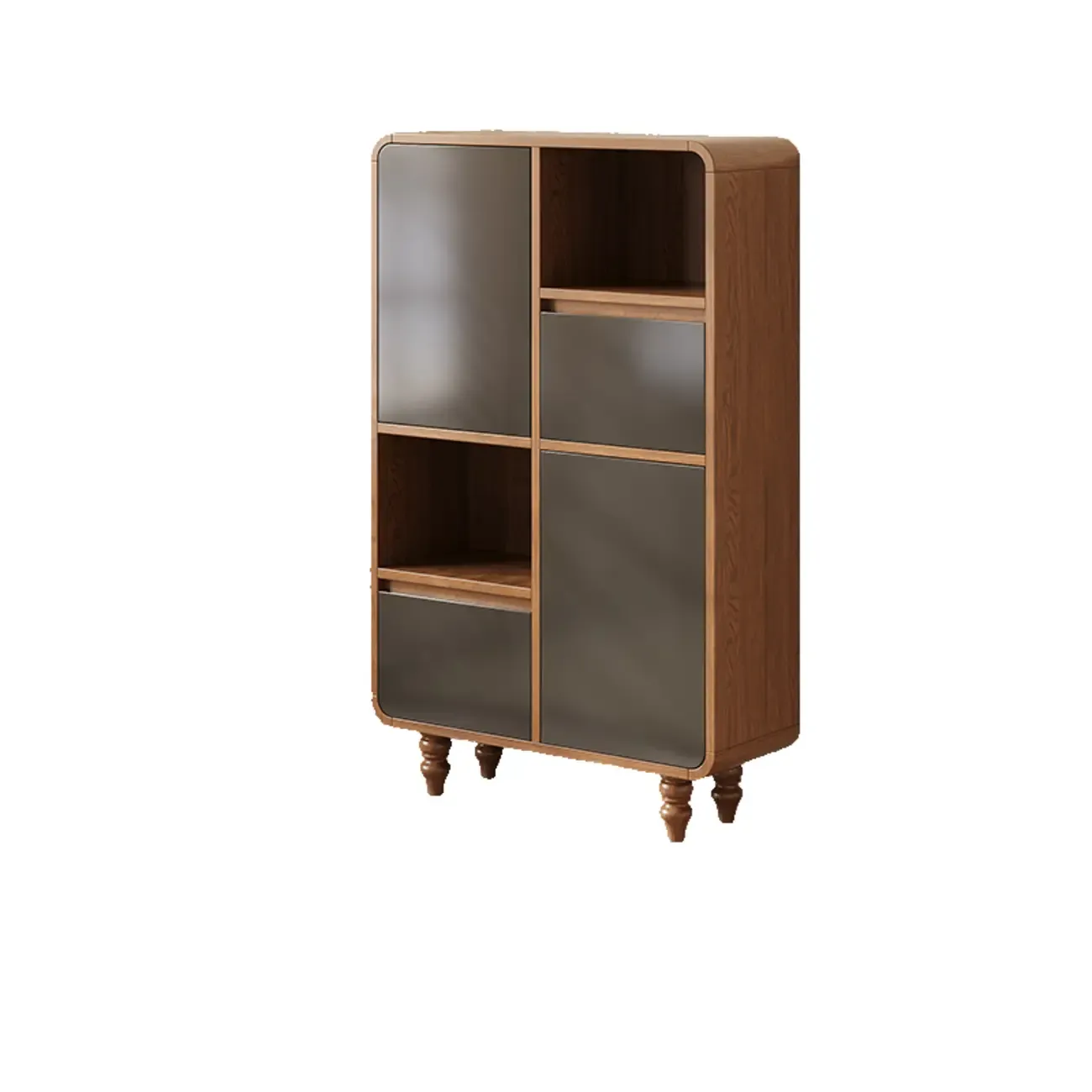 Mid-Century Modern Wooden Vertical Display Bookcase