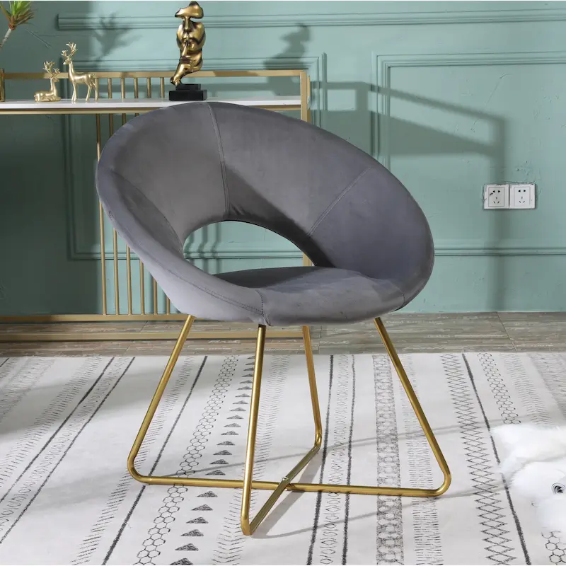 Grey / Blue / Pink / Green Velvet Accent Chair, 1-Seat