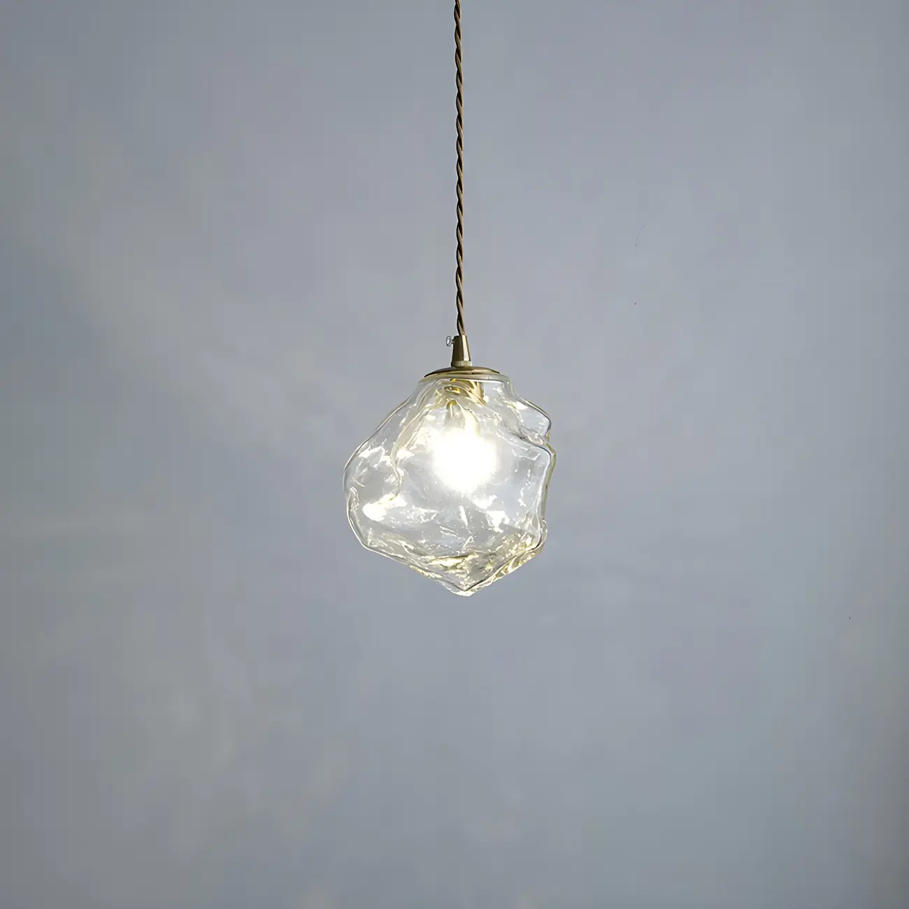 Modern Amber Irregular Crystal Pendant Light for Home Decor