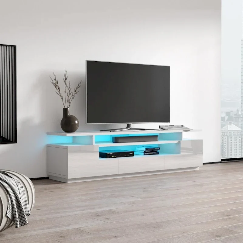 Strick & Bolton Sparkes 77-inch High Gloss TV Stand with LED Lights