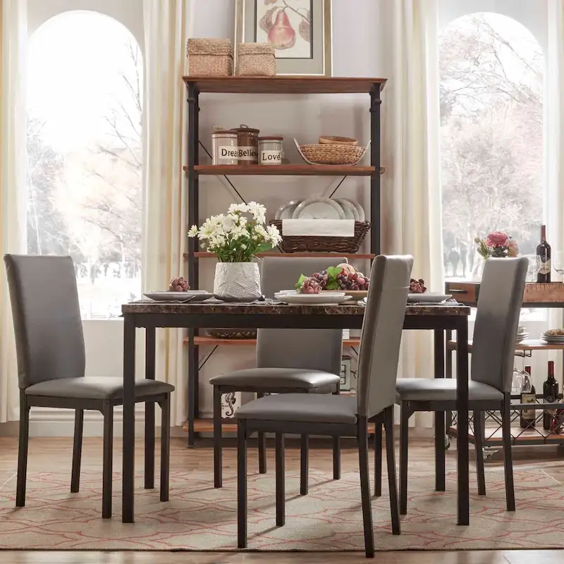 Darcy Faux Marble Top Metal 5-Piece Dining Set by iNSPIRE Q Bold