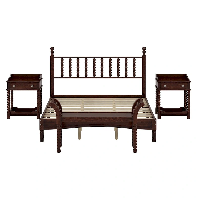 4-Pieces Retro Style Bedroom Sets by Harper&Bright Designs