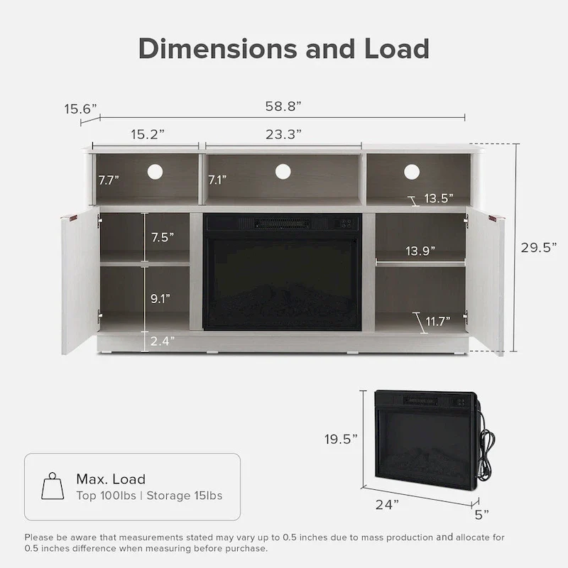 Brooklyn 59 Electric Fireplace TV Stand