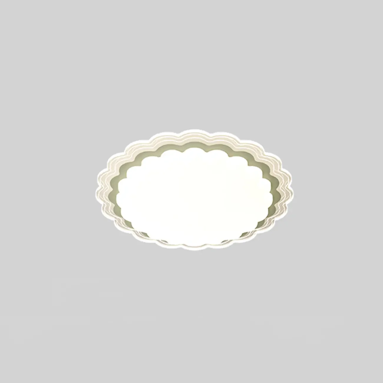 Modern White Artistic Rectangular Flush Mount Ceiling Light