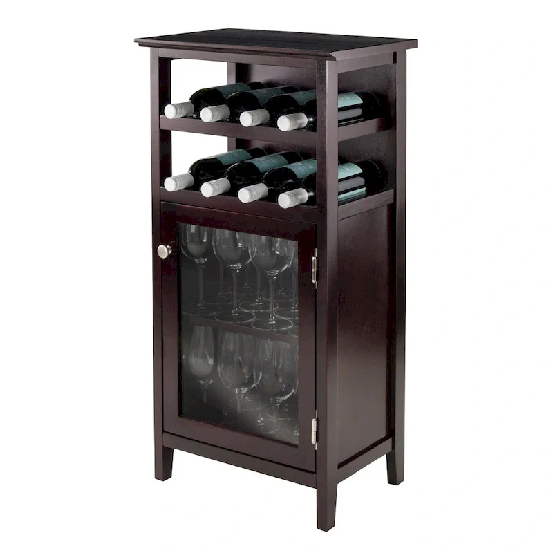 Wine Cabinet, Espresso - 19.13 x 12.72 x 37.48 inches