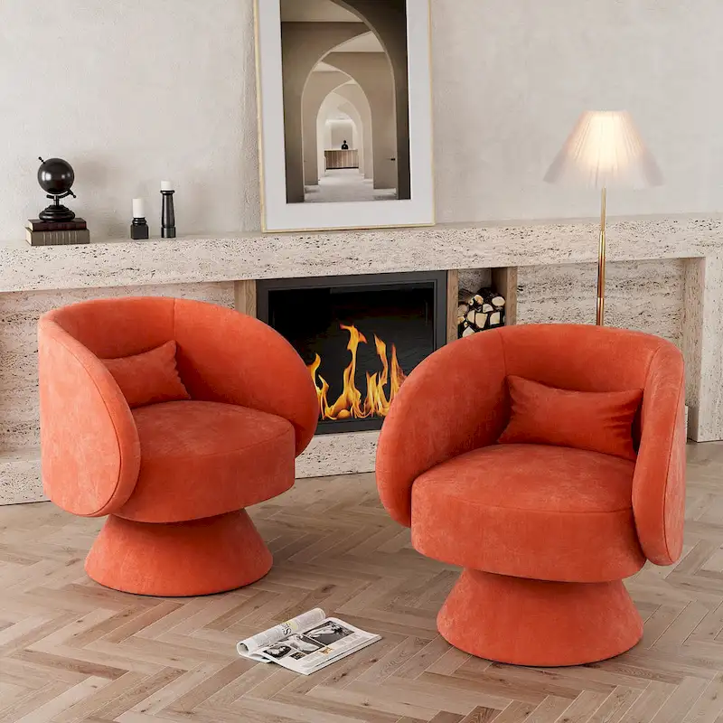 Ouyessir 360 Degree Swivel Cuddle Barrel Sofa Chairs