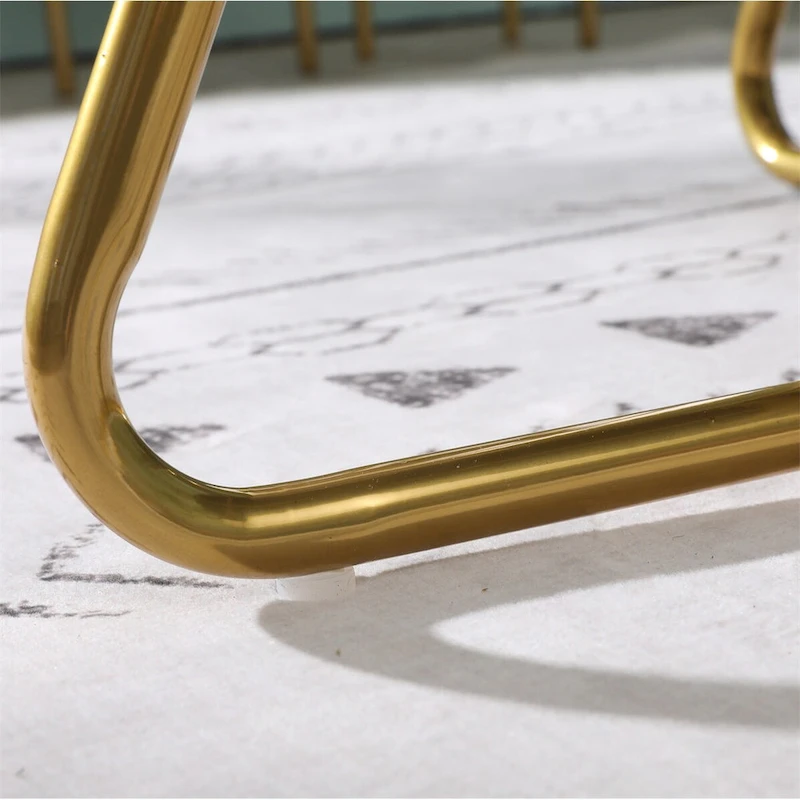 Silky Velvet Upholstered Accent Chair with Gold Tone Finished Base