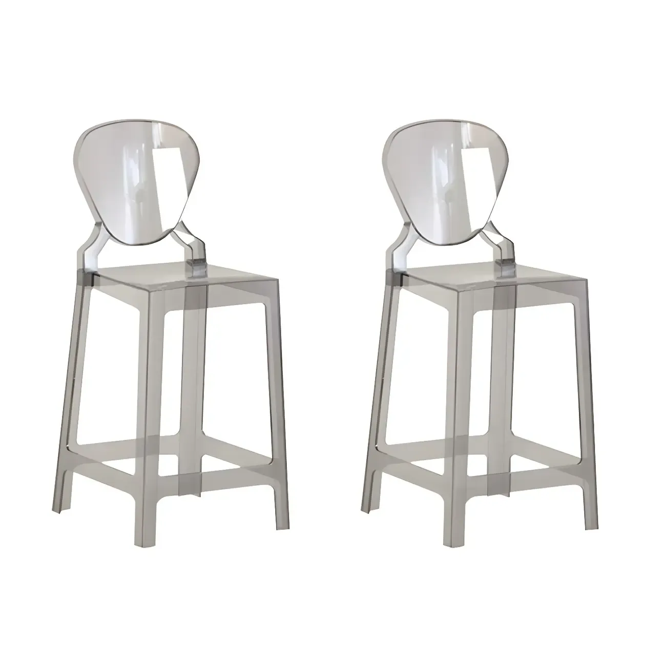 Modern Acrylic Smooth Elegant Circular Backrest Bar Stool