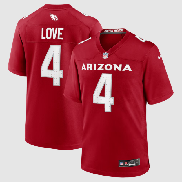 Arizona Cardinals Jeremiyah Love Cardinal 2026 Draft First Round Pick No. 3 Team Jersey