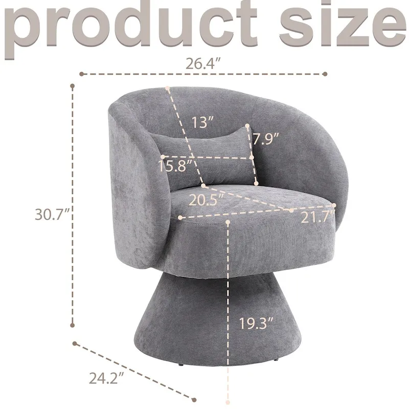 Upholstered Swivel Armchair (Set of 2)