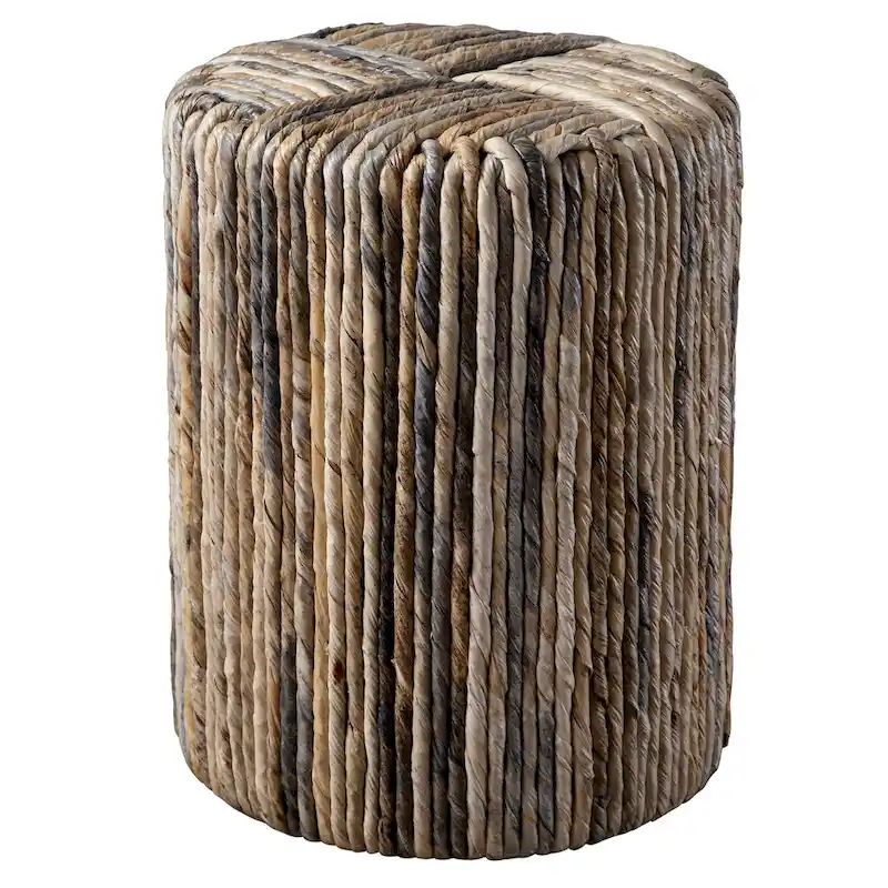Woven Accent Stool - Natural/Grey, Single Seat