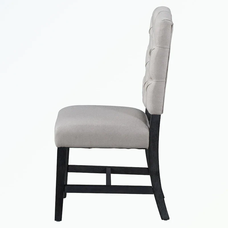 Dining Table Set with Extendable Table and 4 Upholstered Chairs