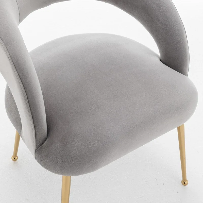 SEYNAR Mid Century Modern Velvet Upolstered Open-Back Dining Chair Set of 4