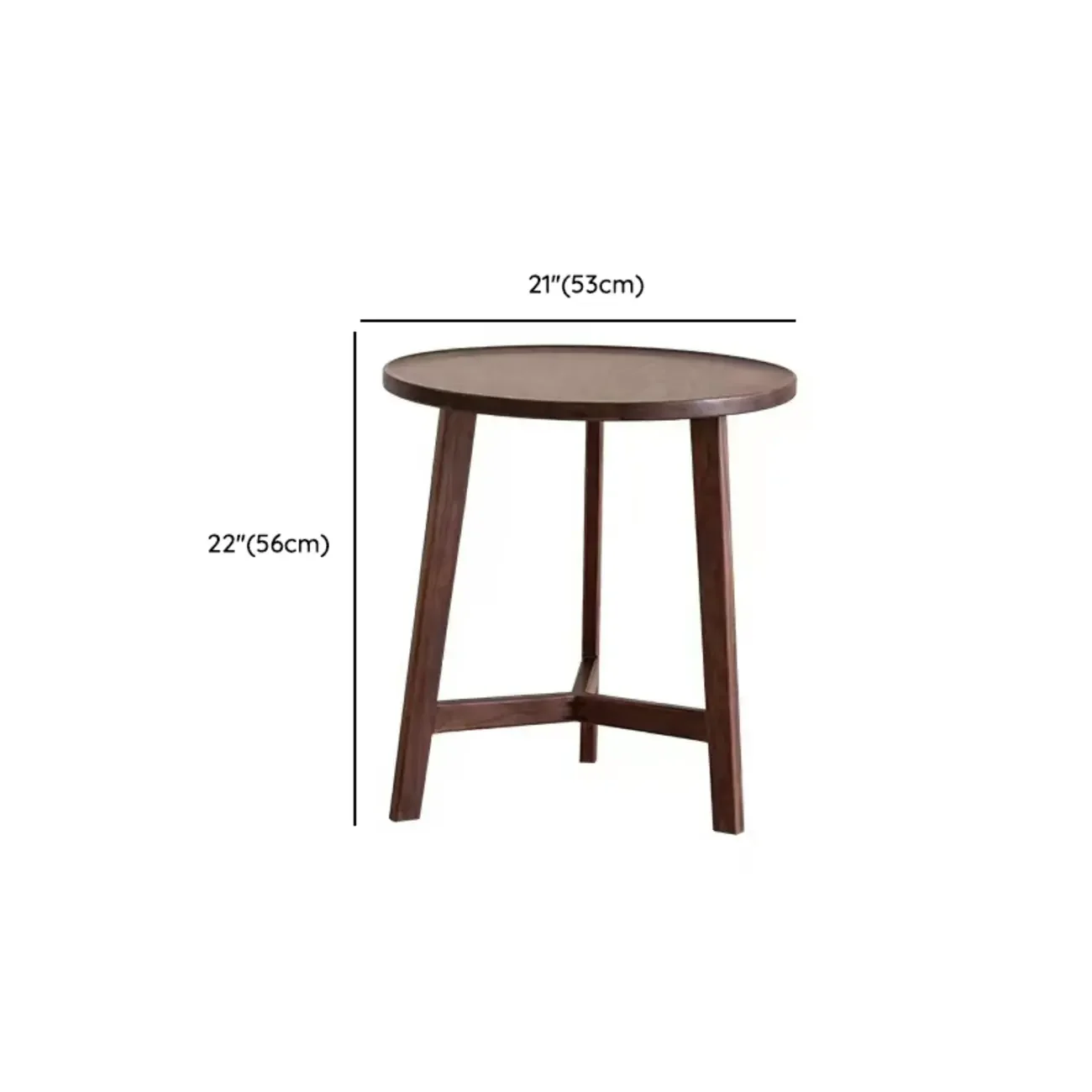 Mid-century Wooden Round Coffee Table Set with Cross Legs