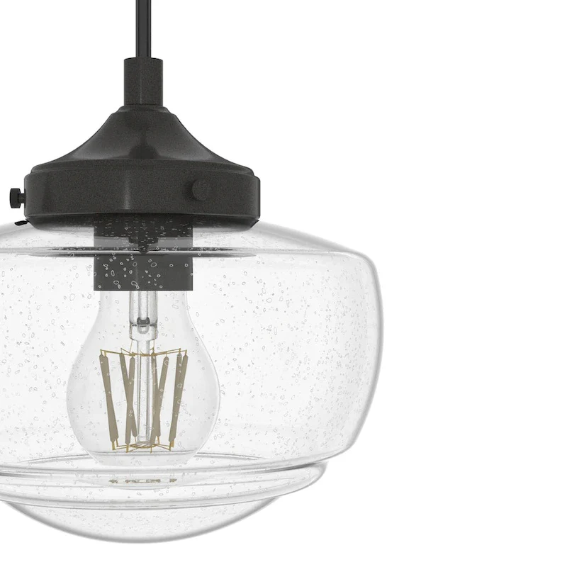 Hunter Saddle Creek 3-Light Linear Cluster Pendant - Kitchen Island, Dining Room - Modern Schoolhouse, Transitional