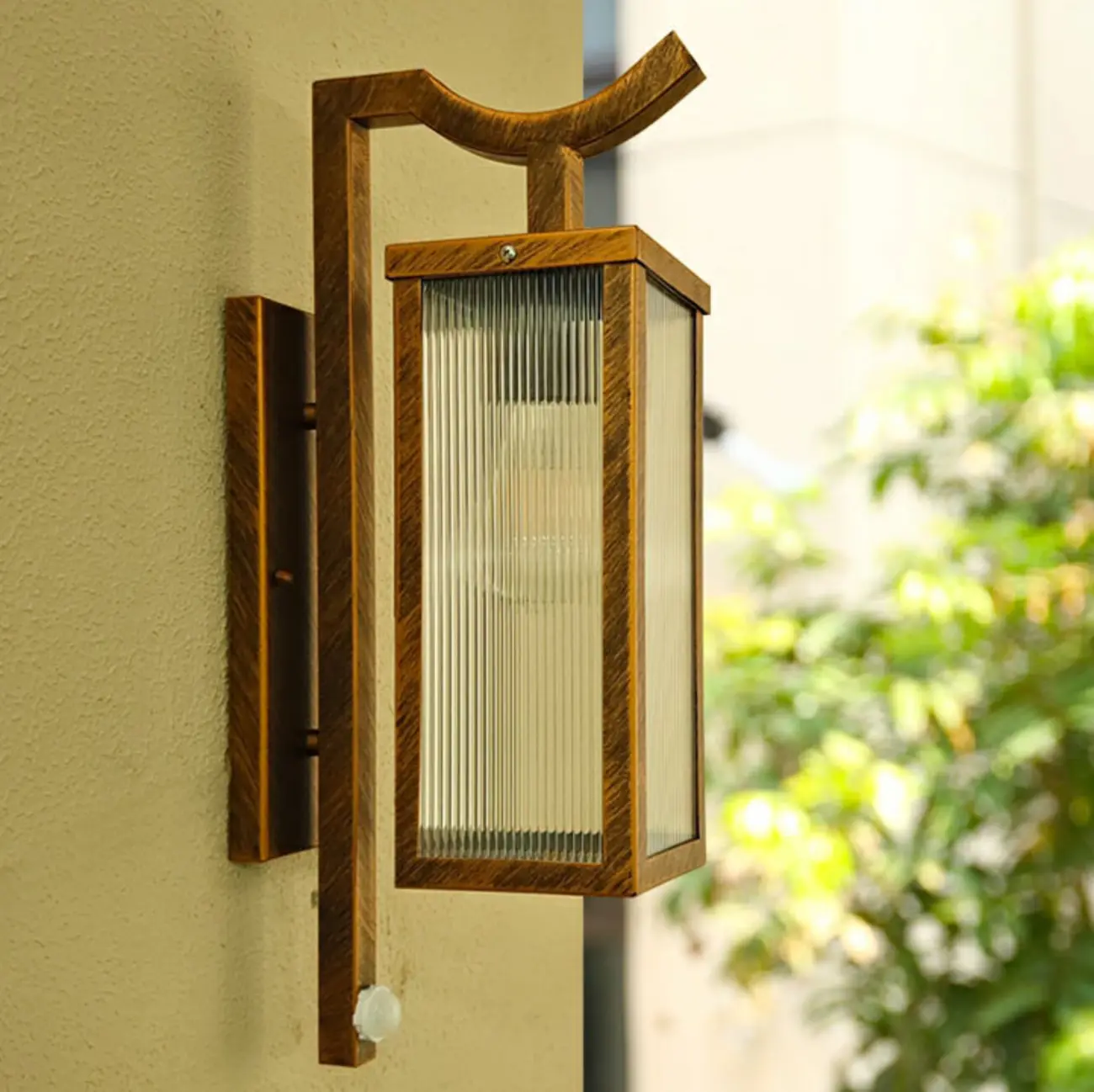 Modern Steel 19.5 Outdoor Wall Sconce with Glass Shade