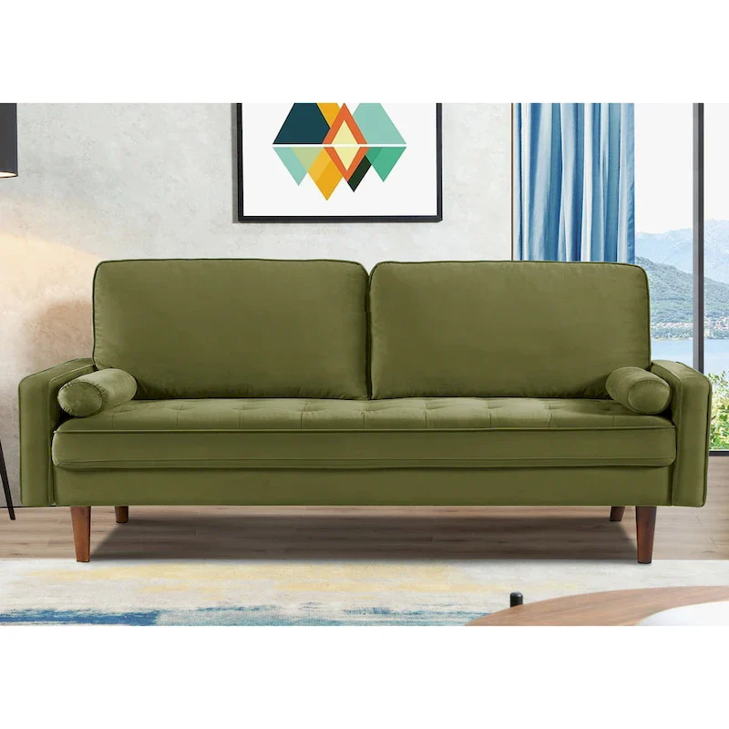 Monahan US Pride Furniture 70W Velvet Tufted Sofa