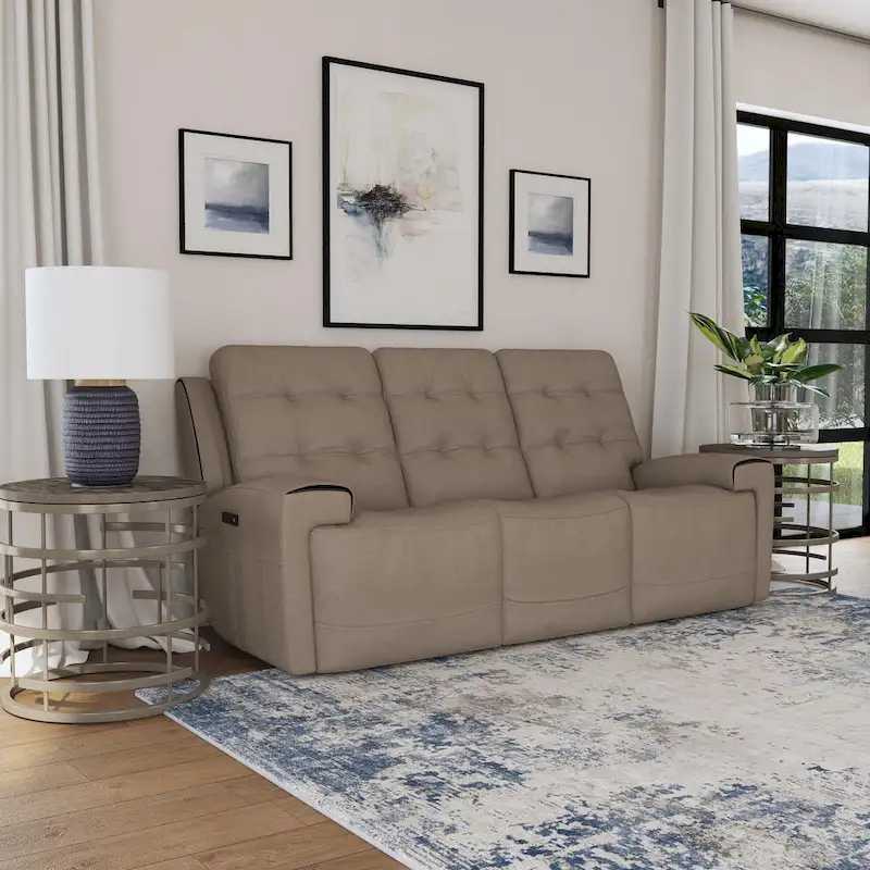 Iris Top Grain Leather Power Reclining Sofa with Power Headrests