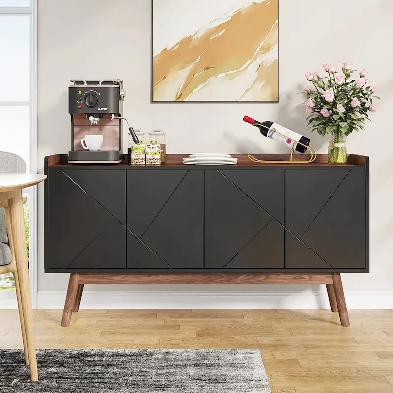 55-inch Kitchen Sideboard Buffet Cabinet with Storage Coffee Bar Cabinet with Doors