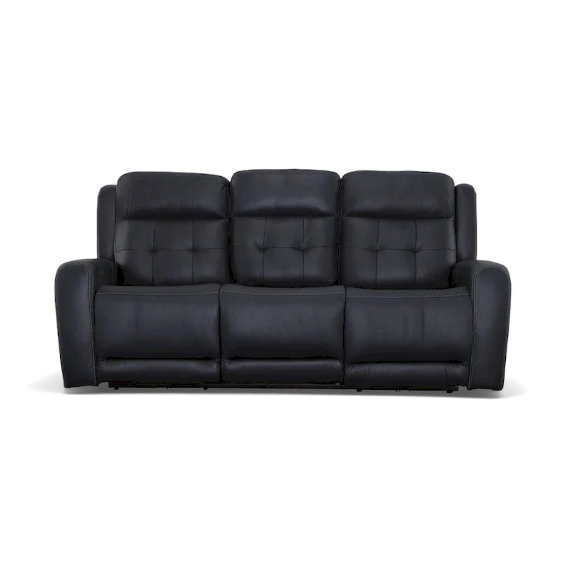 Grant 87 Leather Power Reclining Sofa with Power Headrests by Flexsteel