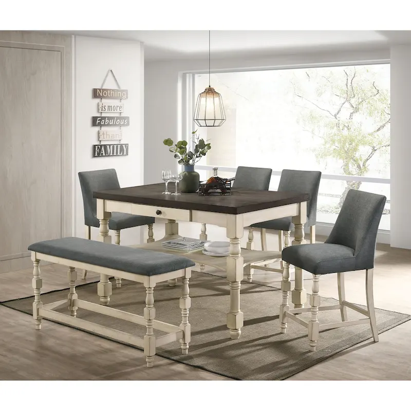 Graypath Farmhouse 50-inch Counter Height Bench