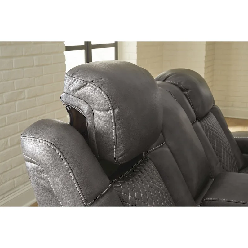 Signature Design by Ashley Fyne-Dyme Power Reclining Loveseat with Console - 74W x 43D x 43H