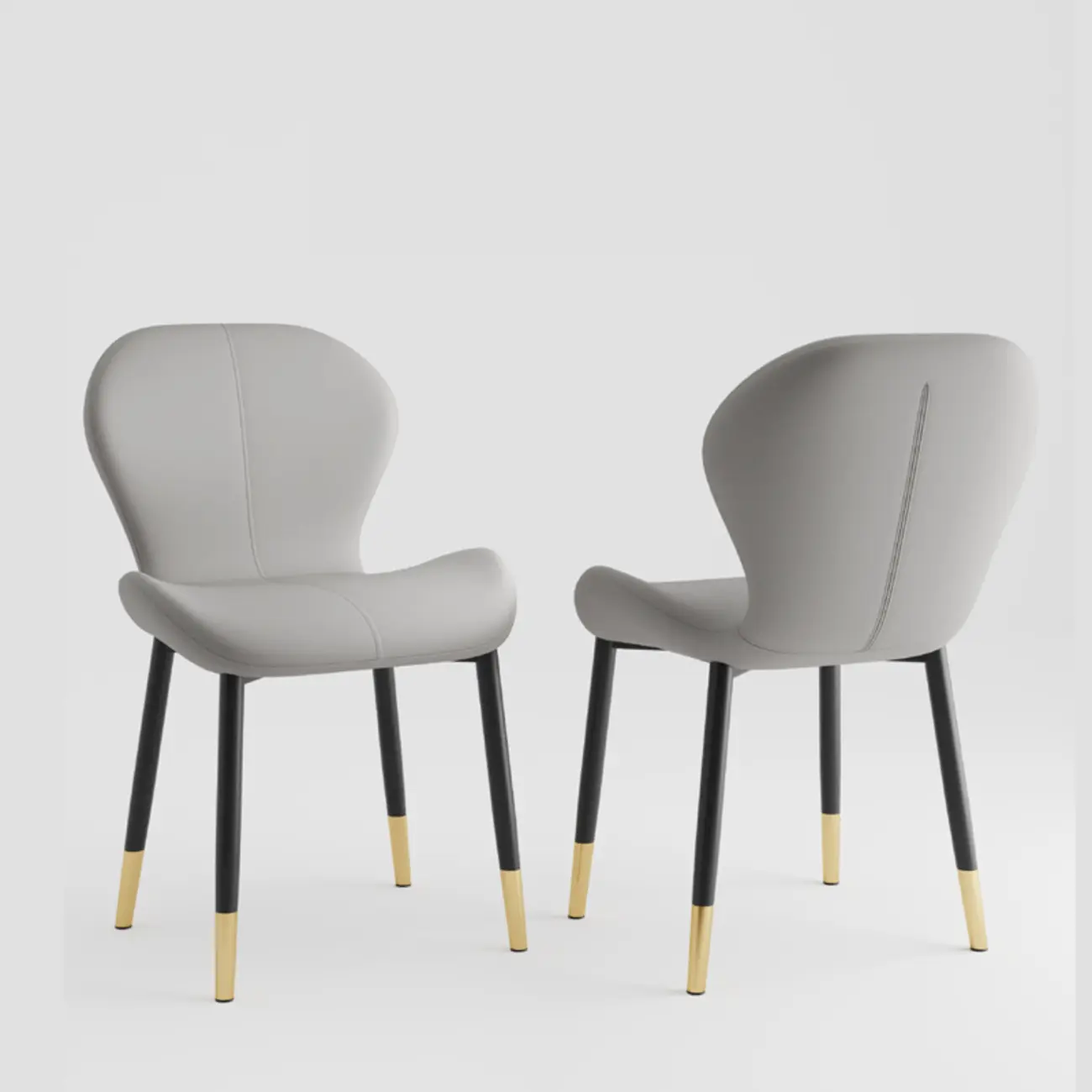 Modern Wingback Faux Leather Upholstered Dining Chair