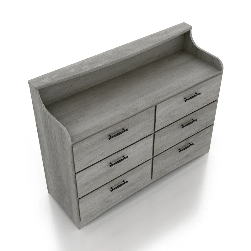 DH BASIC Simple Transitional 47-inch Wide 6-Drawer Double Dresser by Denhour