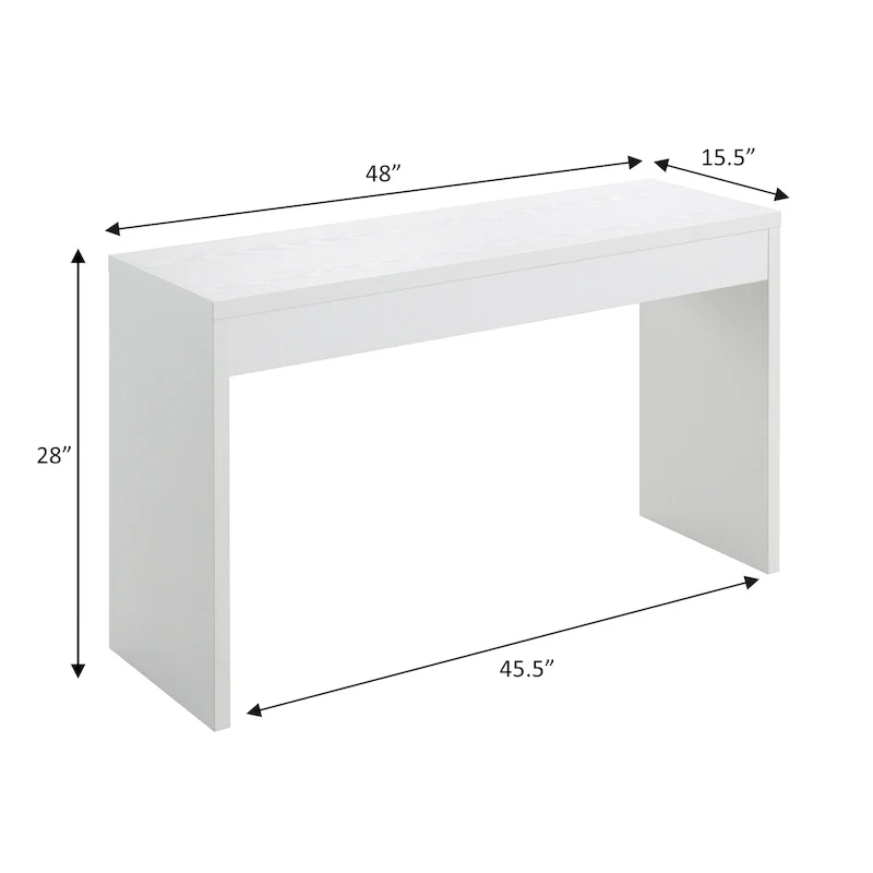 Espresso/White/Black Modern Melamine Console Table & Desk, 1-Person